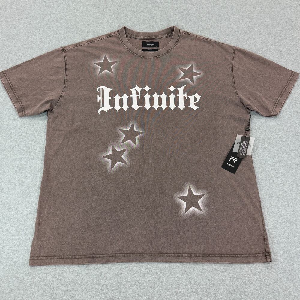 Reserved Supply Men's XL Shirt Infinite Stars Acid Wash Brown Oversized NWT